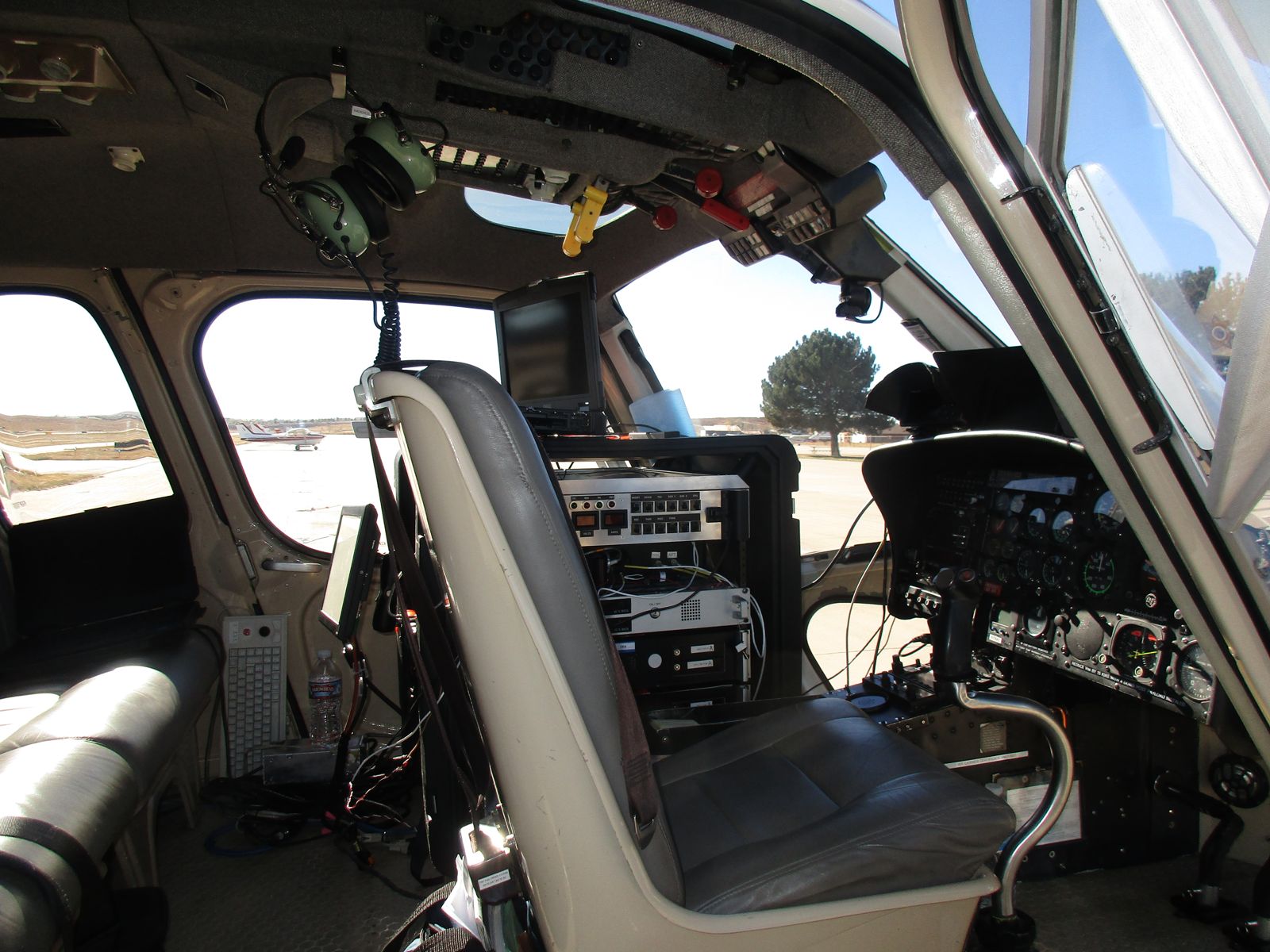 LiDAR sensor package installed in the helicopter cabin