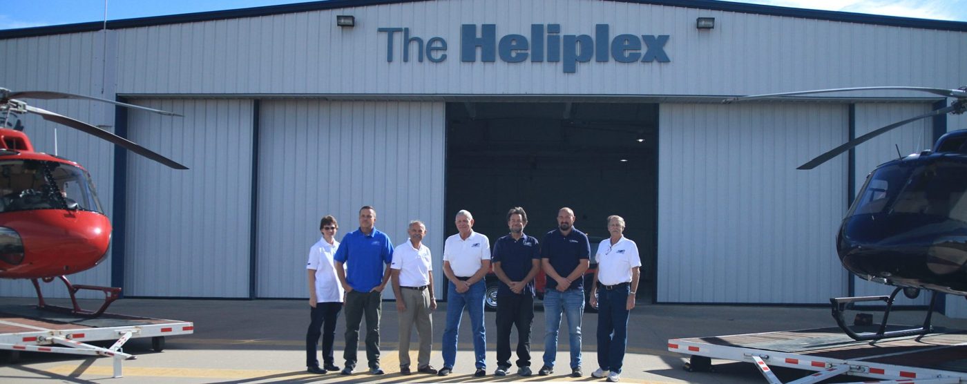 The AirCam team in front of the hangar at Centennial Airport