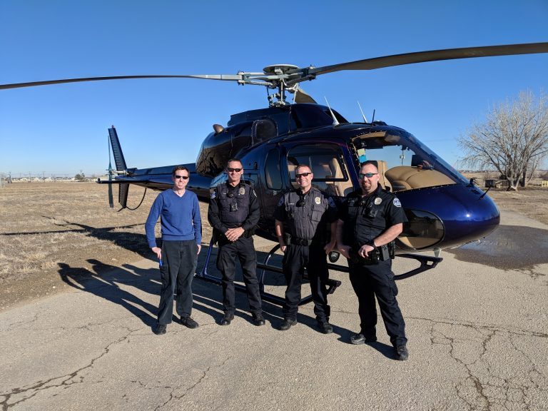AirCam crew standing with the TwinStar